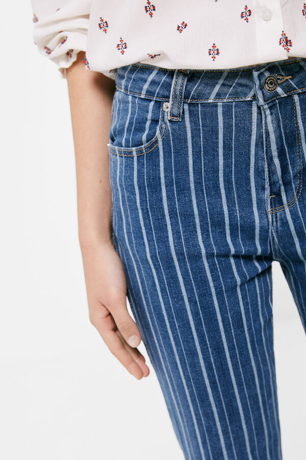 Springfield Jeans Kick Flare Riscas Lavagem Sustentável azul
