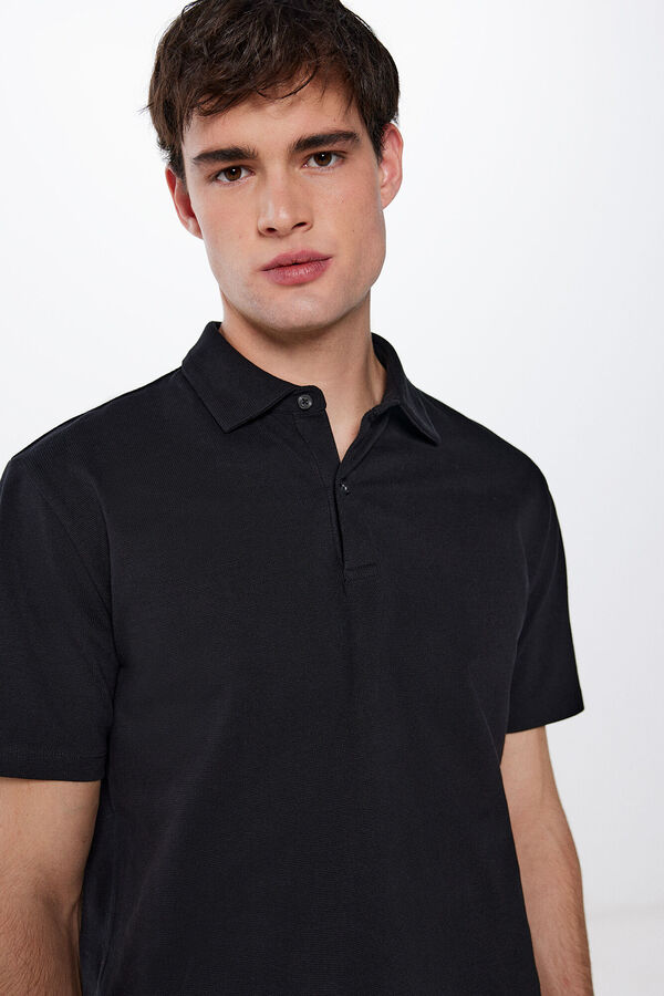 Springfield Polo piqu&eacute; estructura relax negro