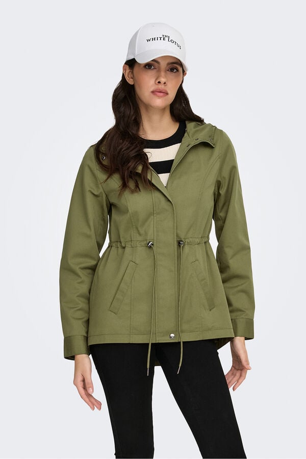 JDY Parka con capucha verde