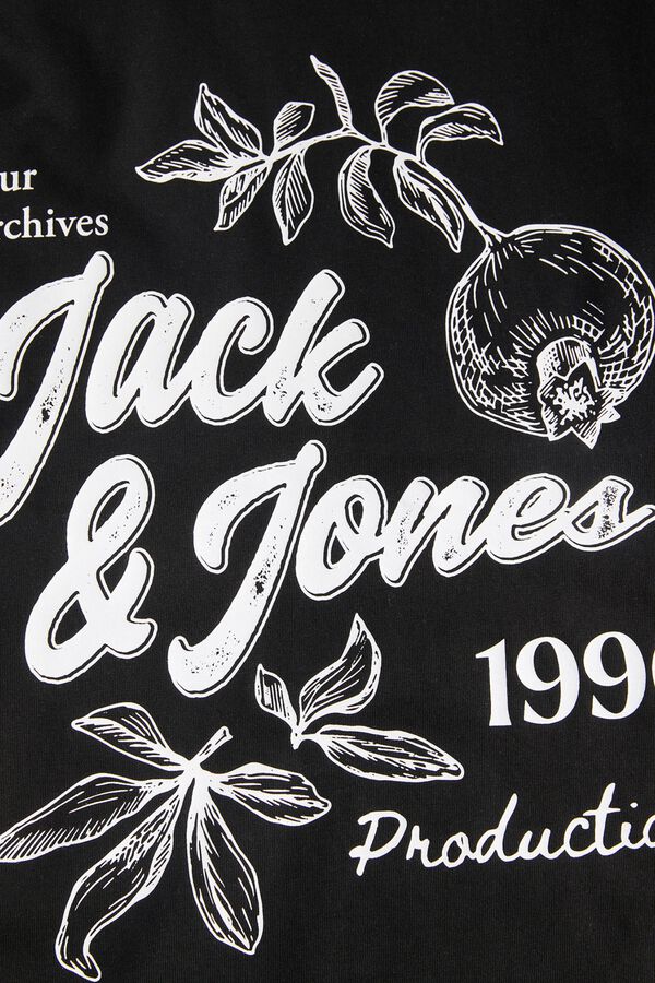 Jack & Jones T-shirt em algod&atilde;o estampada preto