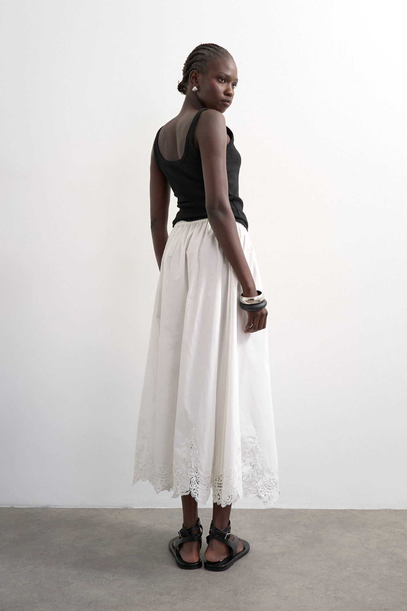 Topshop Falda midi bordado ingl&eacute;s
