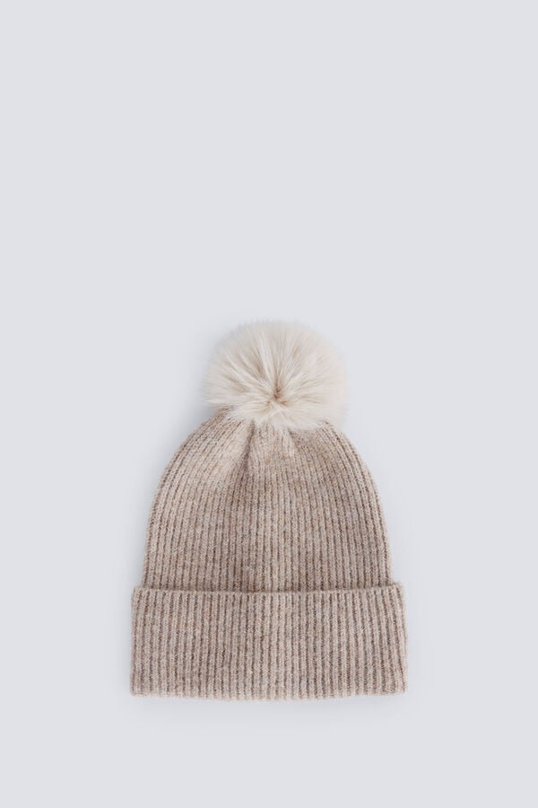 Springfield Bon&eacute; de malha pompom cru