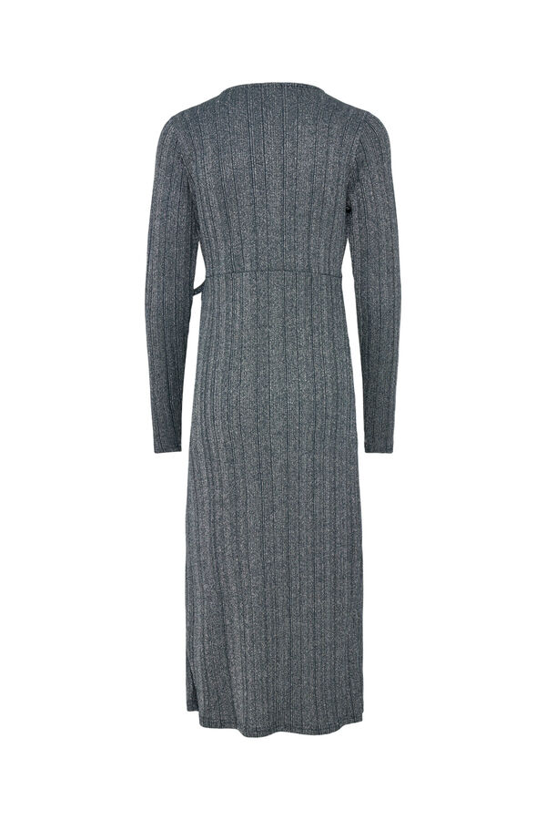 Pieces Vestido midi de lurex azul