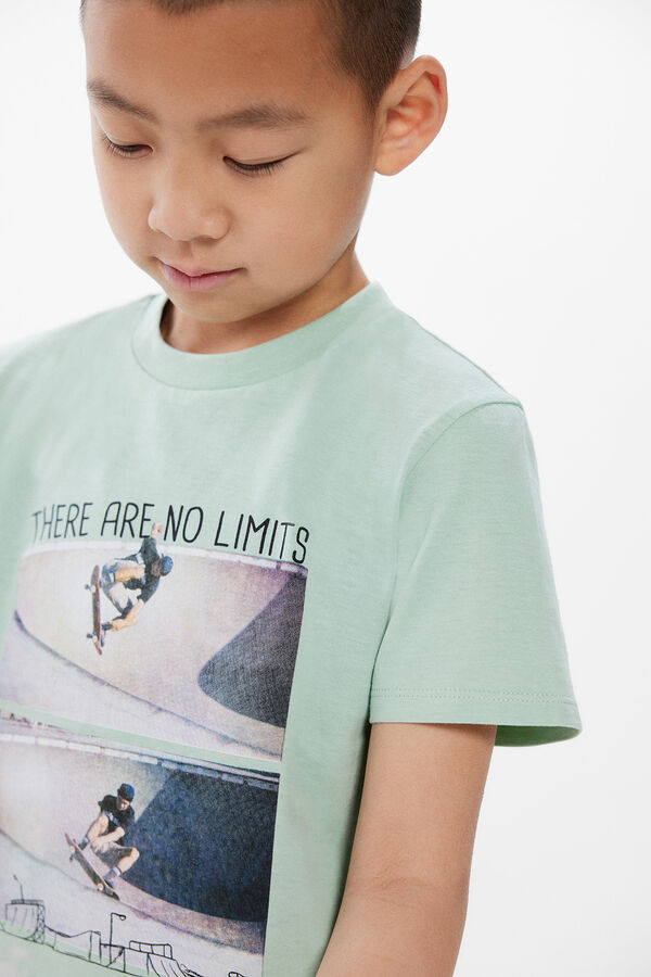 Springfield Kids T-shirt print "no limits" menino verde