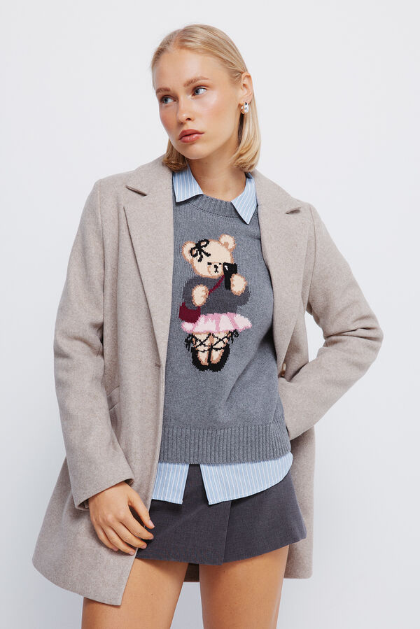 Springfield Abrigo cuello solapa tacto suave nude