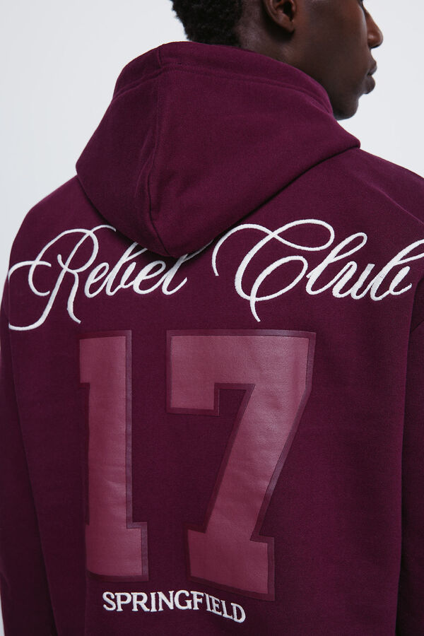 Springfield Sudadera capucha bordados burdeos