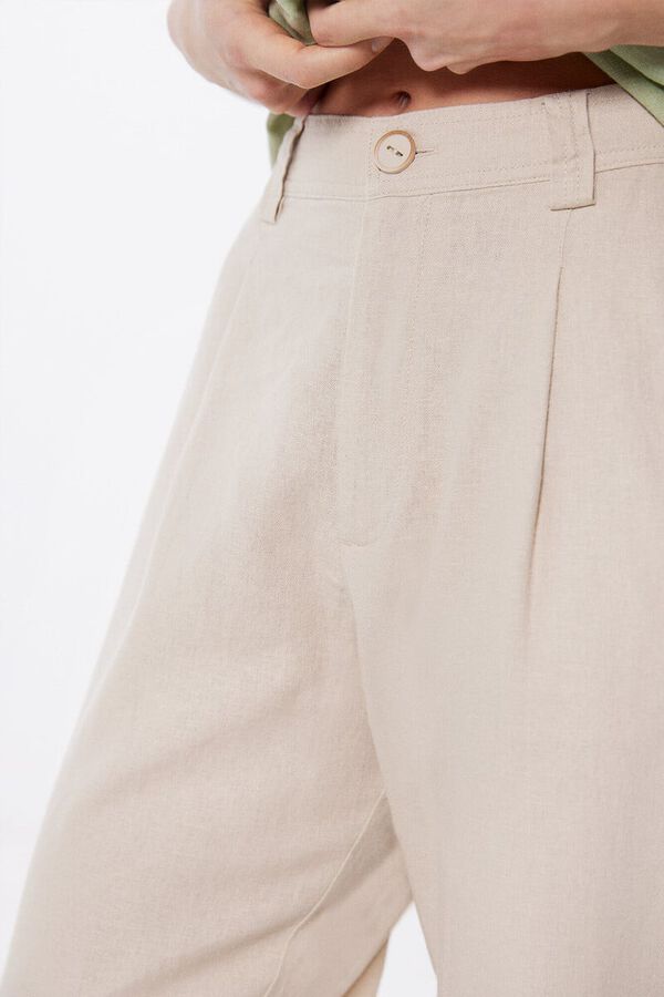 Springfield Cal&ccedil;as Chino Linho camel