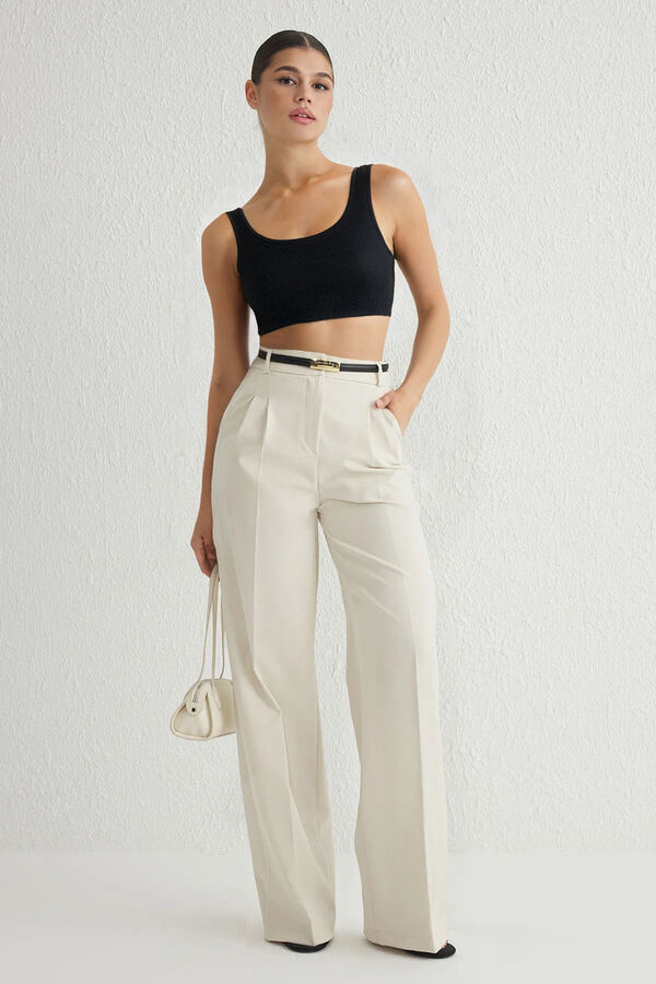 Trendyol Pantalones Palazzo plisados gris