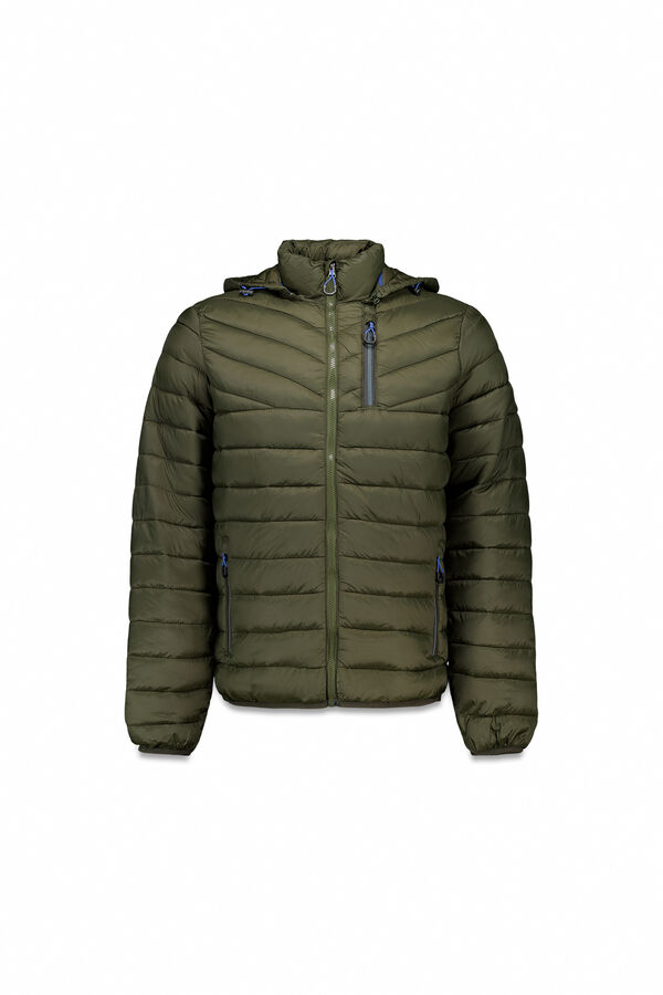 Blend Casaco acolchoado com capuz verde