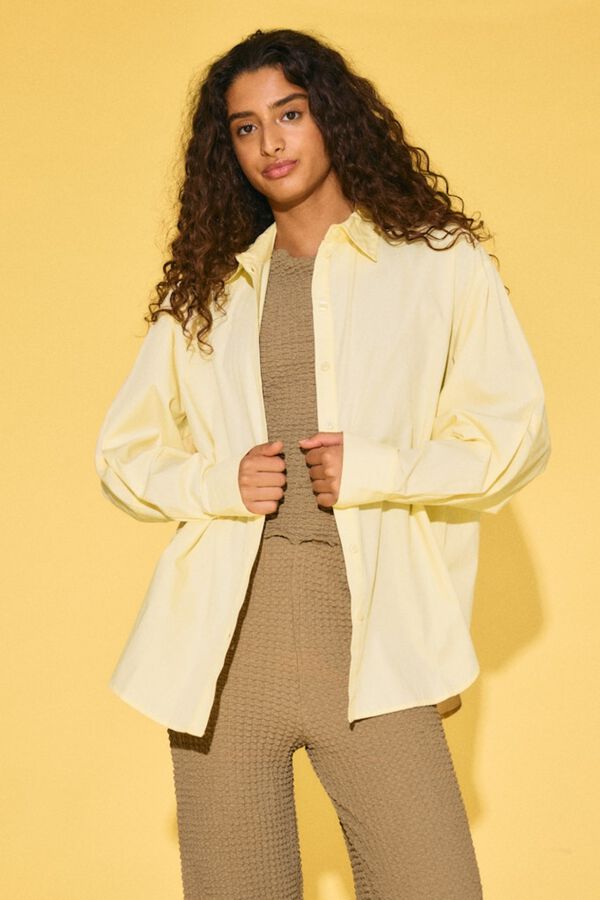 Noisy May Camisa de manga larga oversize amarillo