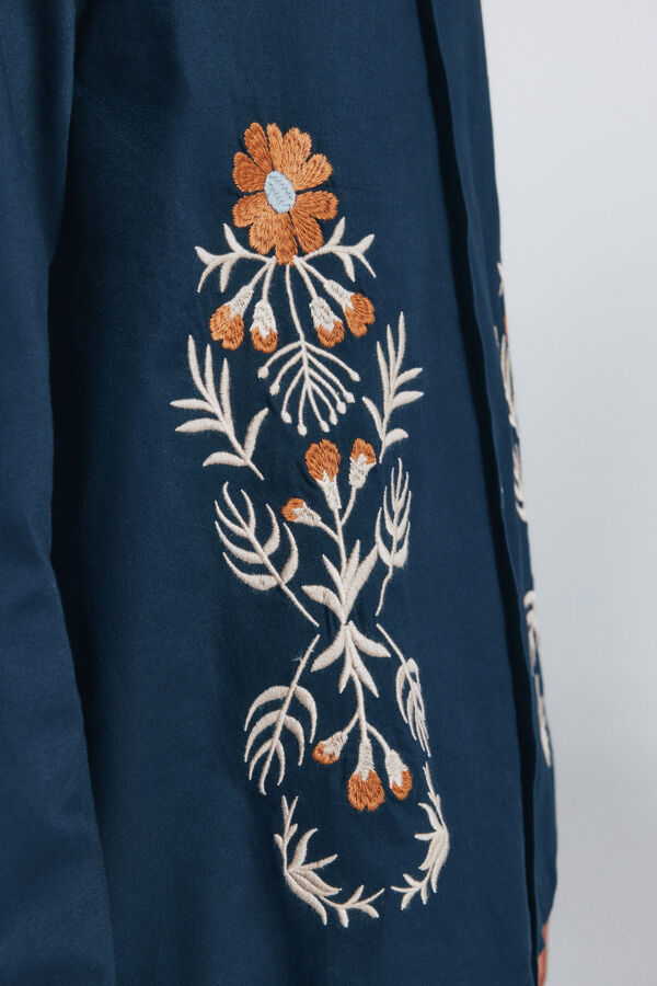 Springfield Sobrecamisa bordada azul