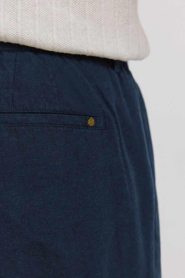 Springfield Pantal&oacute;n chino lino comfort fit azul