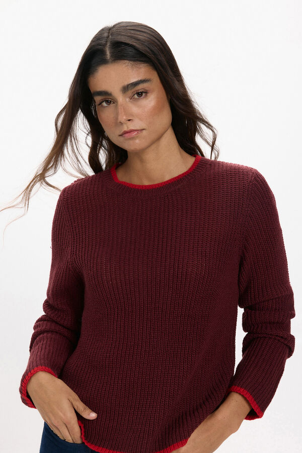 JDY Jersey cuello redondo rojo