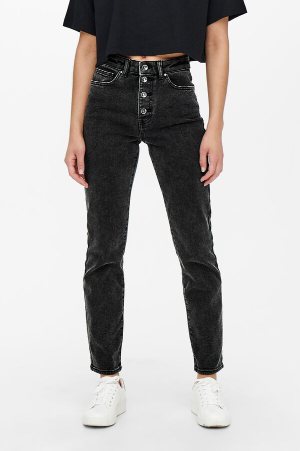 Only Jeans de corte Mom fit 5 bolsos preto