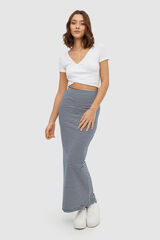 Inside Falda Larga Punto Rayas estampado