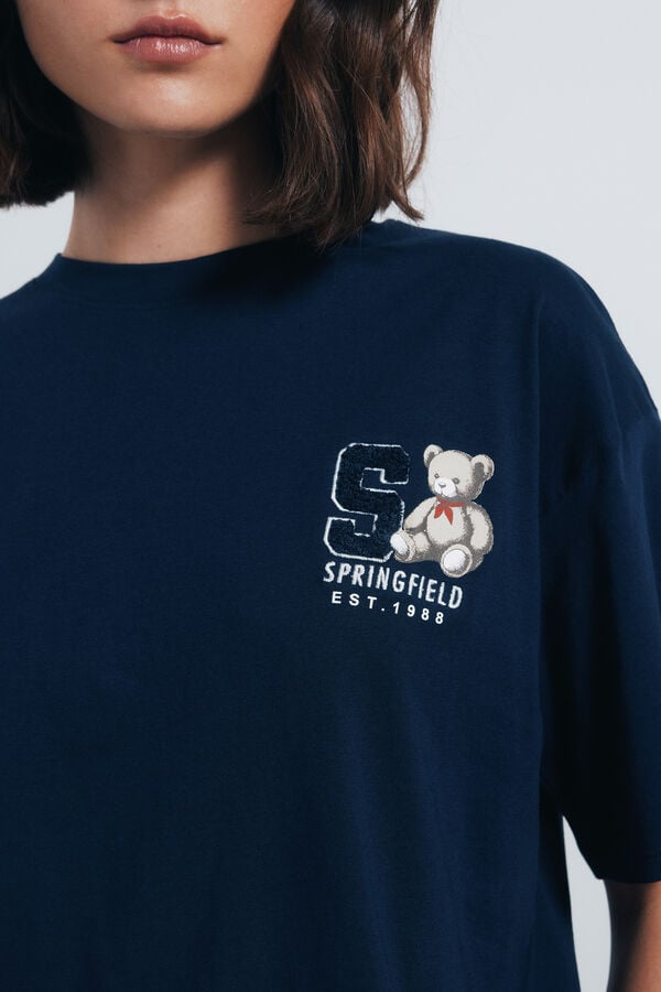 Springfield Camisola gr&aacute;fica azul