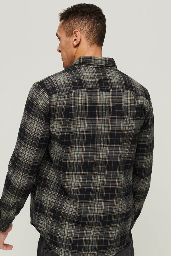 Superdry Camisa cuadros negro