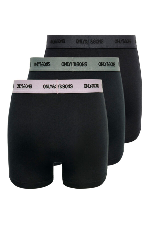 Only & Sons Pack 3 boxers b&aacute;sicos algod&oacute;n negro