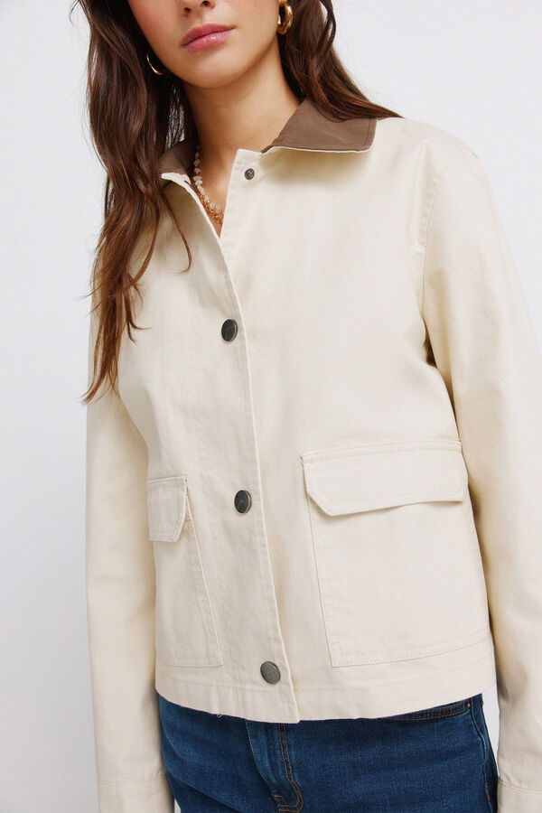 Springfield Chaqueta corta beige algod&oacute;n beige