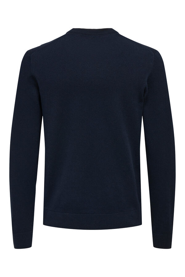 Only & Sons Su&eacute;ter masculino com gola redonda e regular fit azul