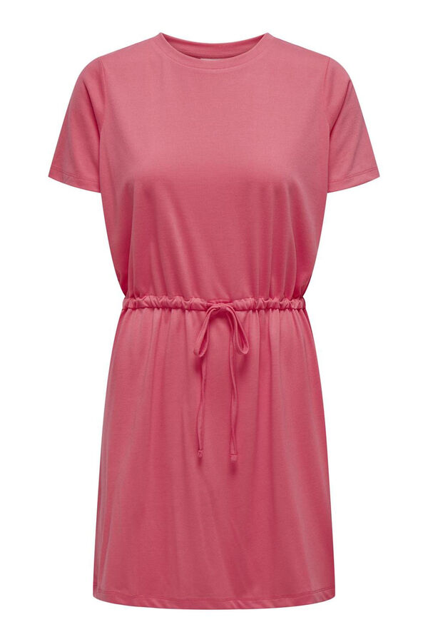 JDY Vestido corto cuello redondo coral