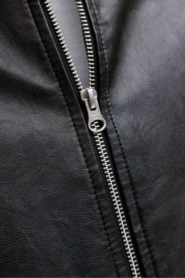 Jack & Jones Cazadora bomber polipiel negro