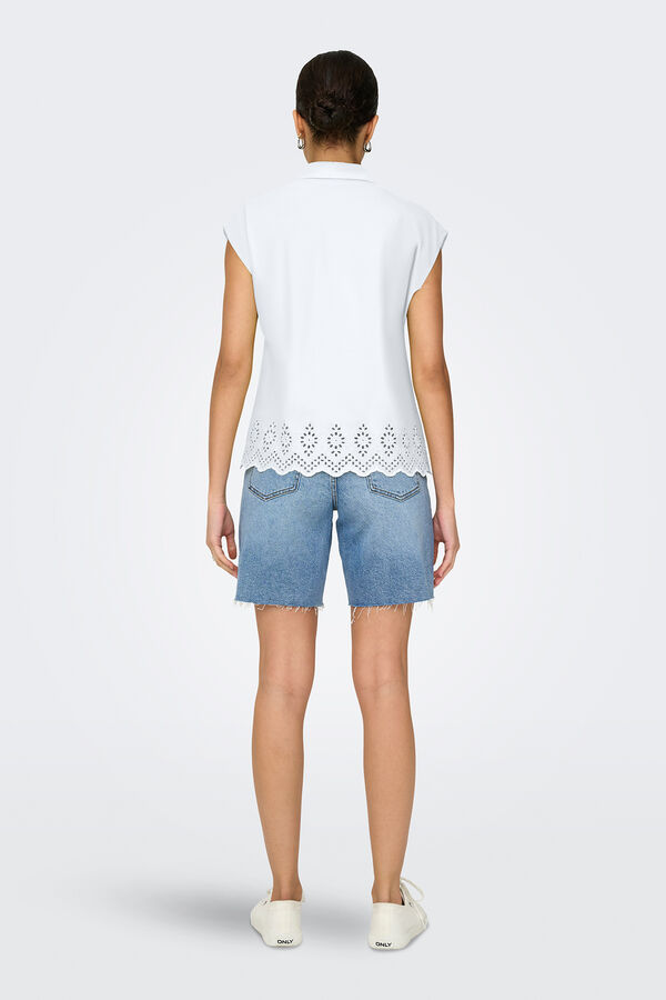 Only Camisa regular fit sin mangas blanco