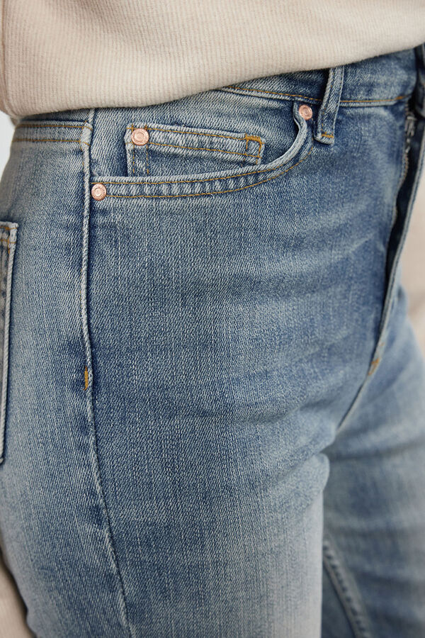 Trendyol Jeans flare de cintura alta azul