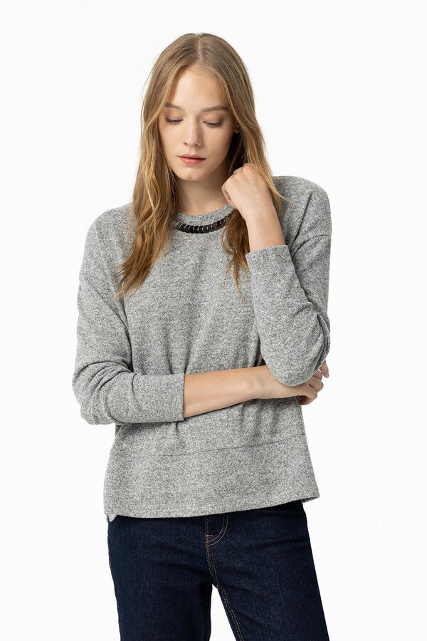 Tiffosi Camiseta De Punto con Aplicaci&oacute;n Met&aacute;lica gris