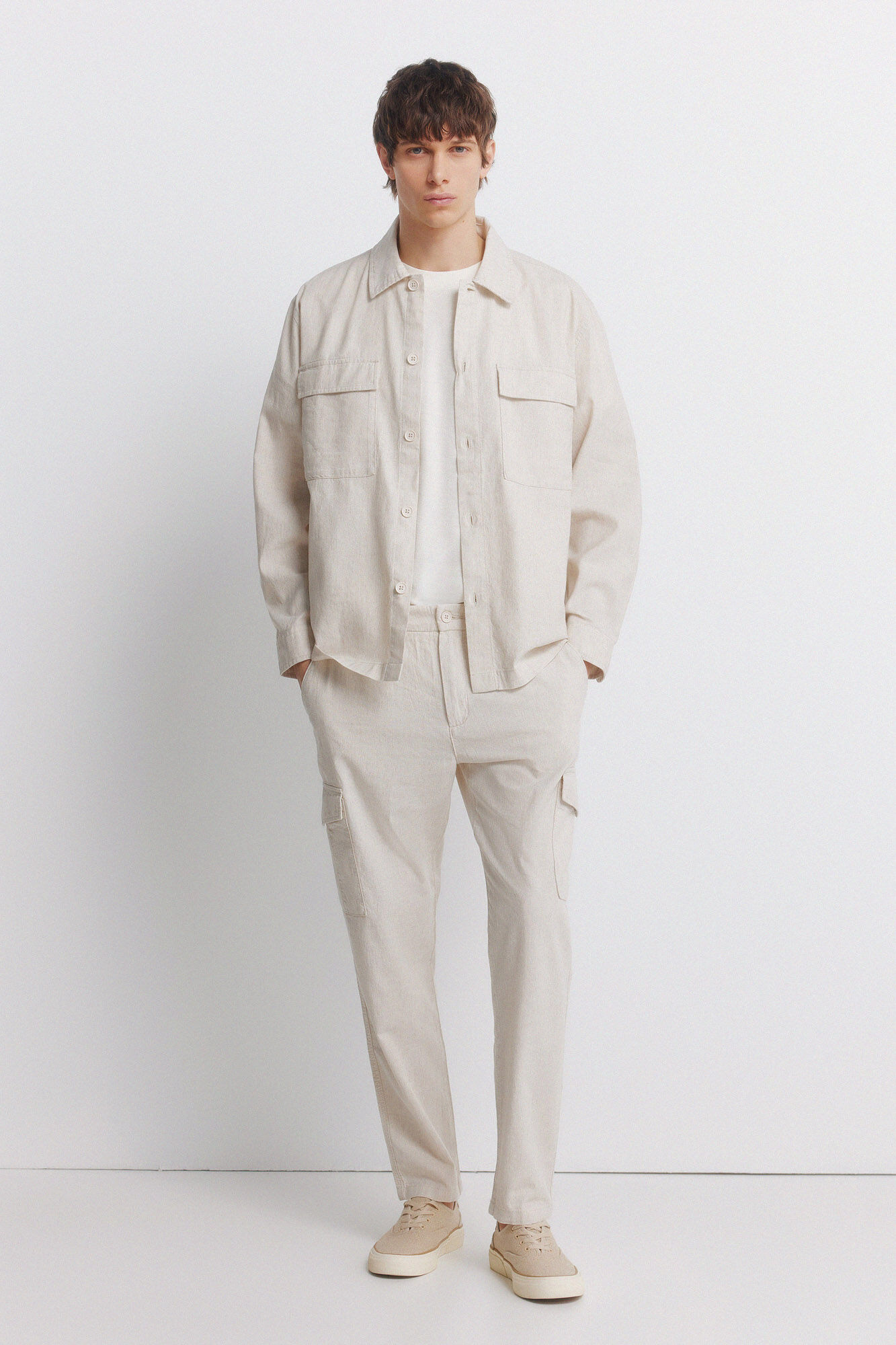 Springfield Pantal&oacute;n cargo lino slim fit