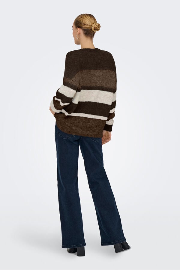 JDY Jersey cuello redondo marr&oacute;n