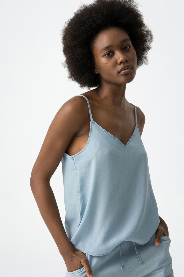 Tiffosi Top Denim azul