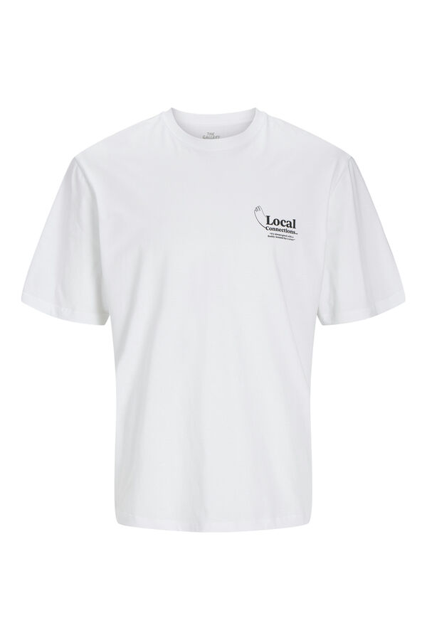 Jack & Jones Camiseta loose fit estampa blanco