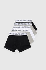 Brave Soul Pack de 5 boxers con logo blanco