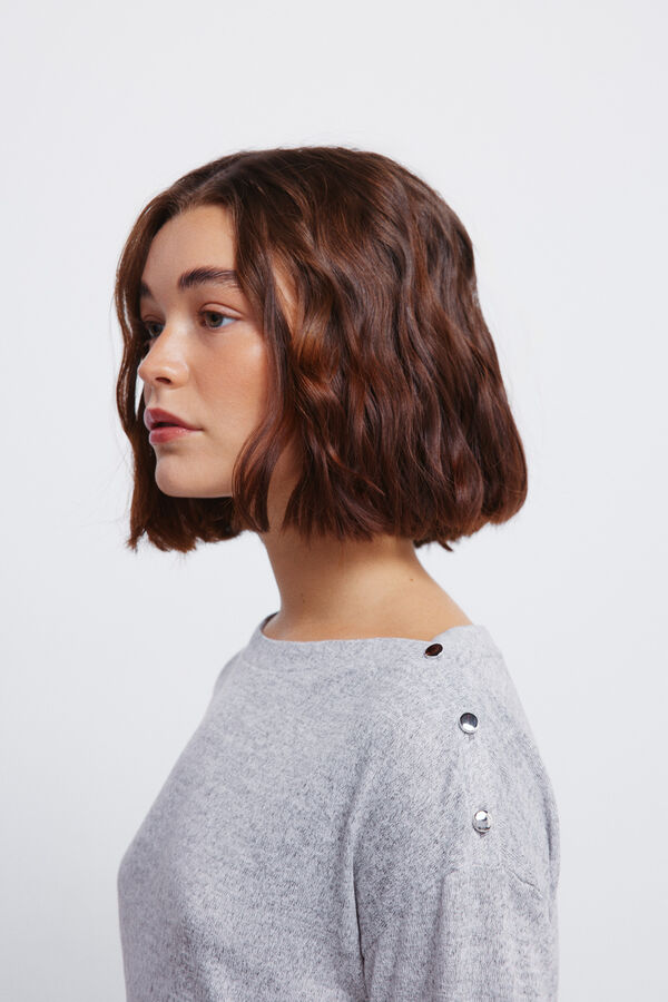 Springfield Camiseta combinada hombro botones gris