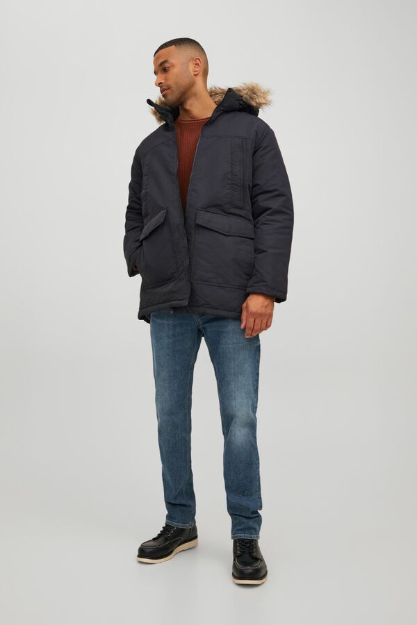 Jack & Jones Parka pelo capuz preto
