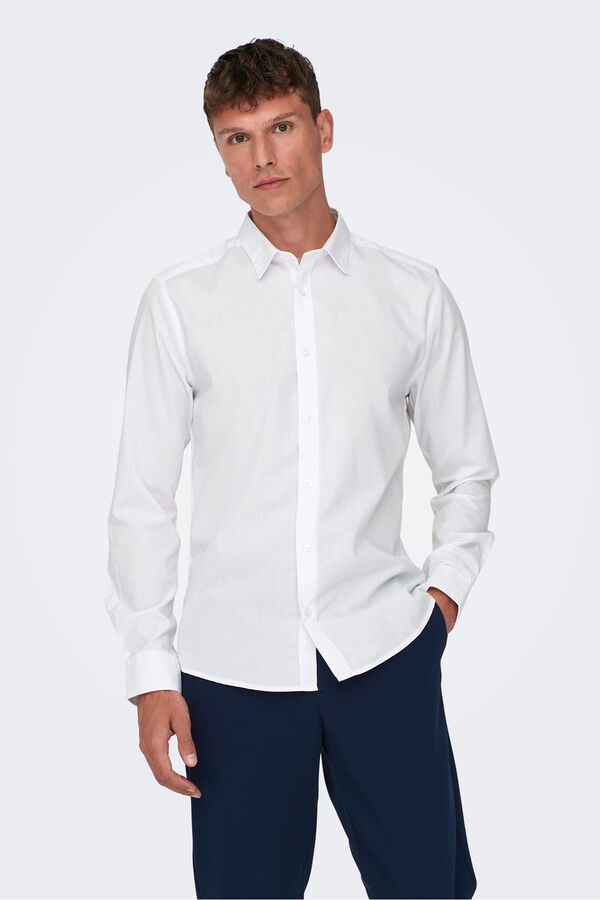 Only & Sons Camisa manga larga blanco