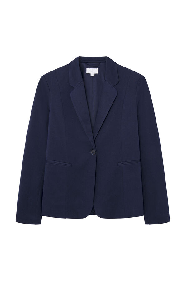 Springfield Blazer básico punhos riscas azul aço