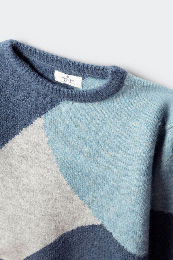 Springfield Kids Jersey figuras geometricas para ni&ntilde;o azul