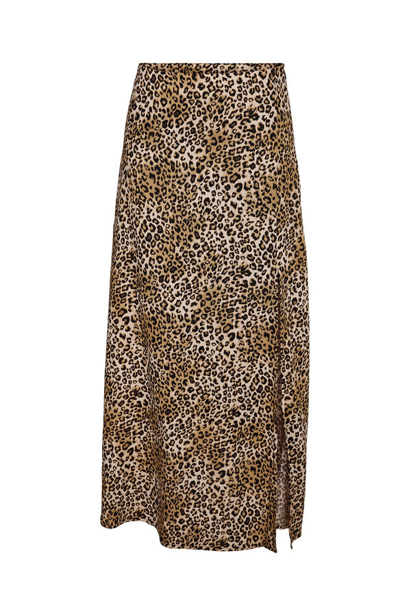 Noisy May Falda larga abertura estampado animal print negro