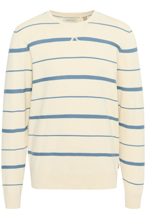 Blend Jersey de punto con cuello redondo marfil