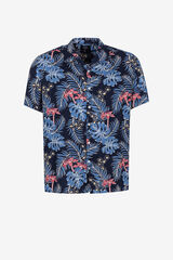 Springfield Camisa Relaxed Fit Estampado Tropical navy