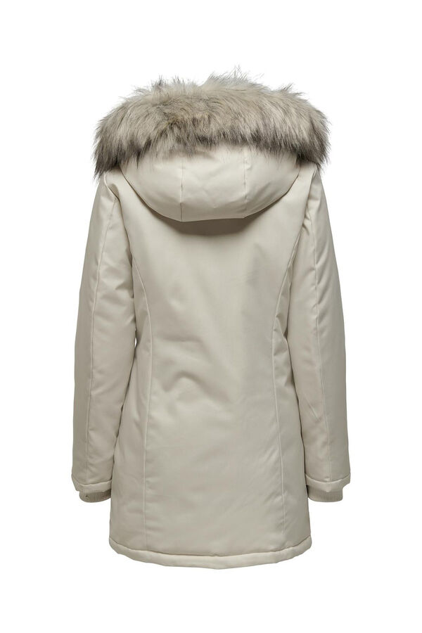 Only Parka com capuz e pele cinzento