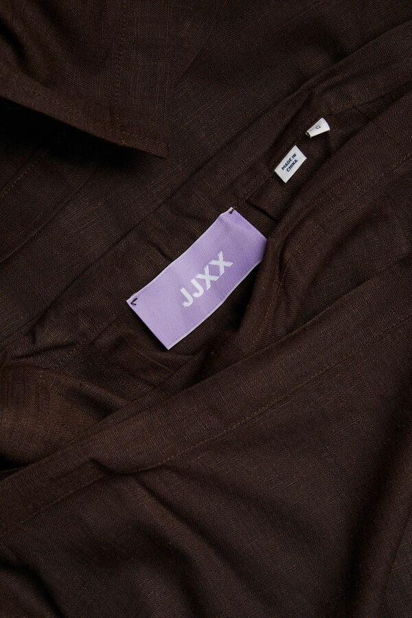 Jack & Jones Falda pareo larga de lino marr&oacute;n