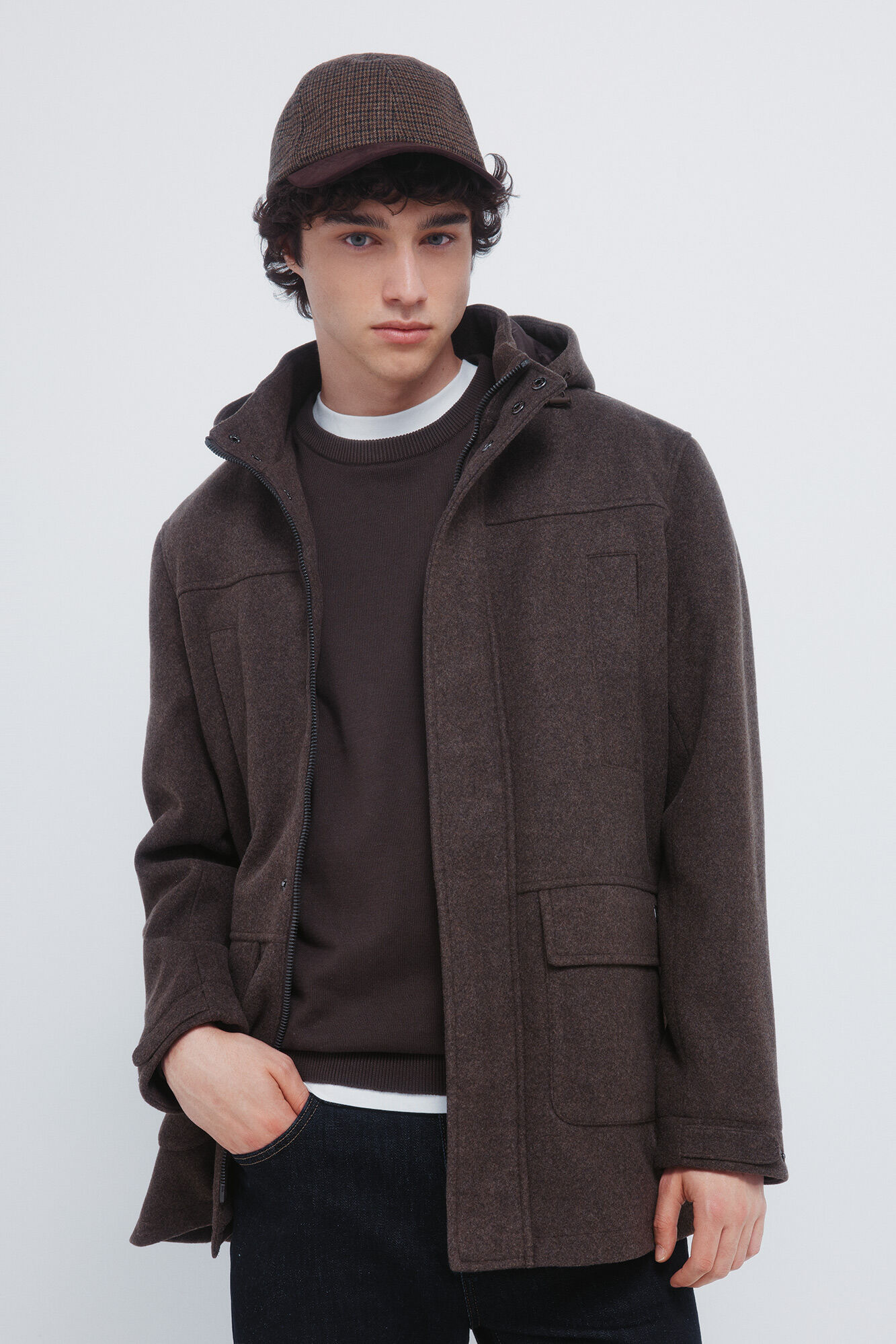 Springfield Parka larga efecto lana