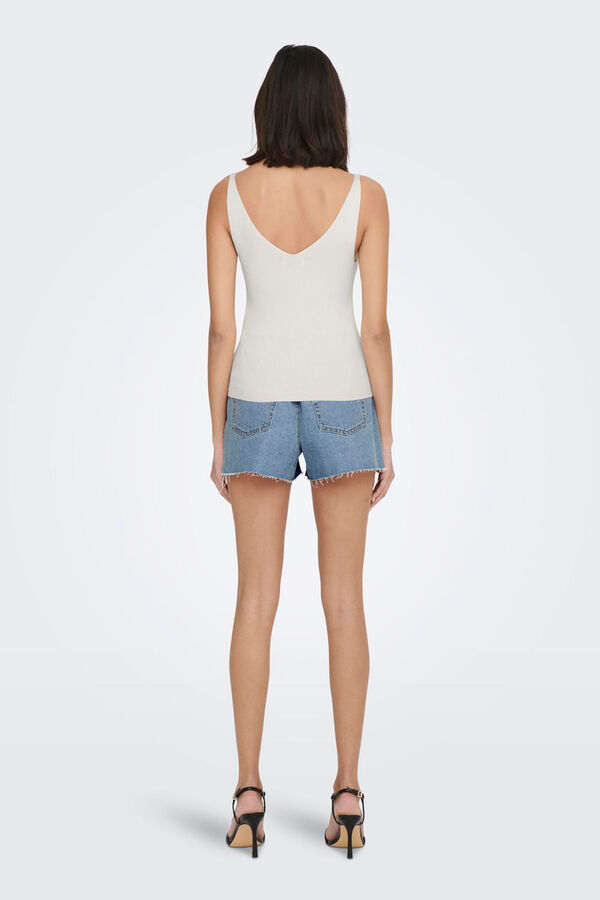 JDY Top de malha bordado branco