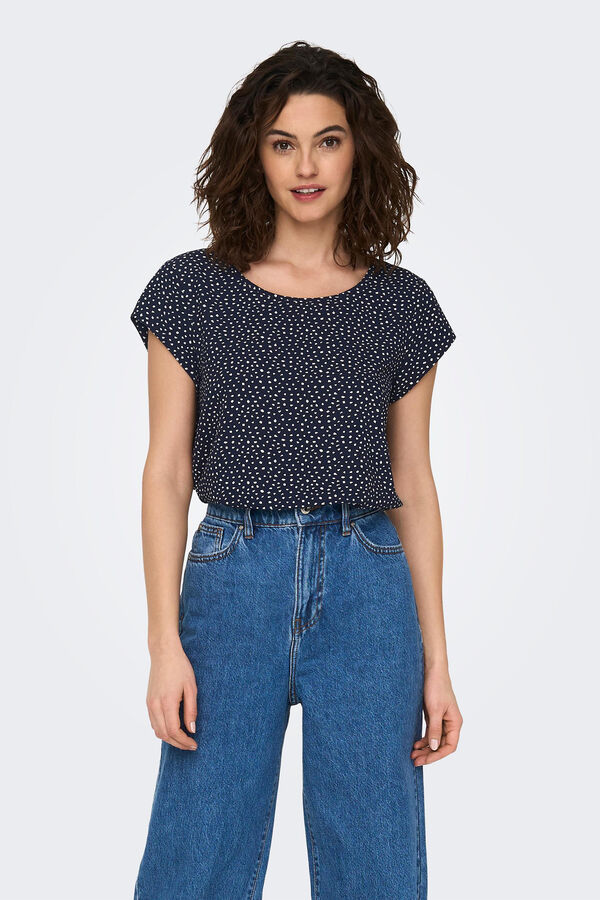Only Camisola de manga curta azul