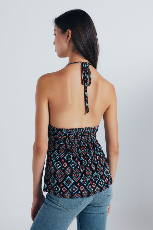 Springfield decote halter com estampado preto