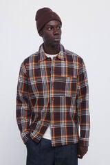 Springfield Sobrecamisa cuadros overshirt tostado
