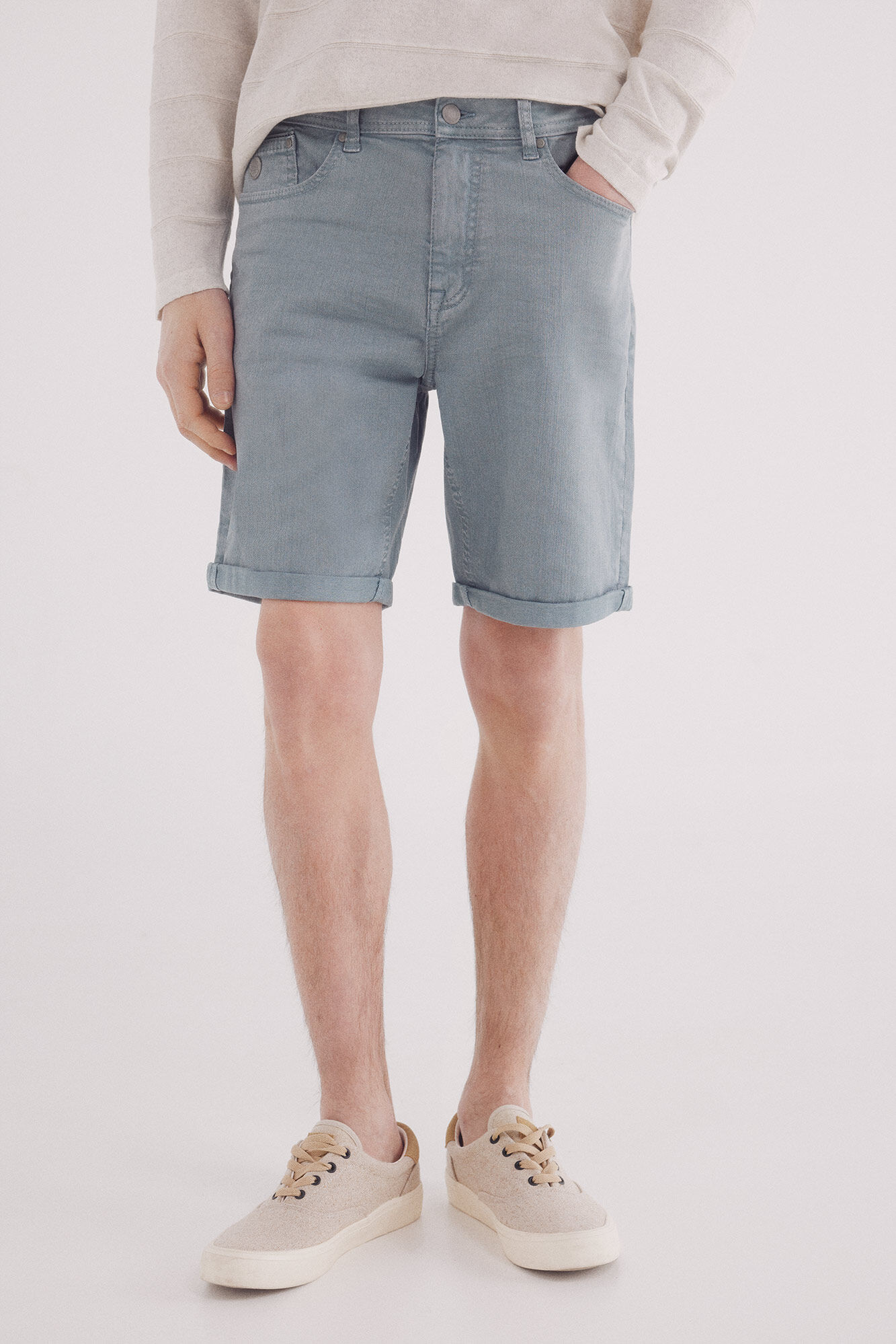 Springfield Bermuda cor lavada slim fit